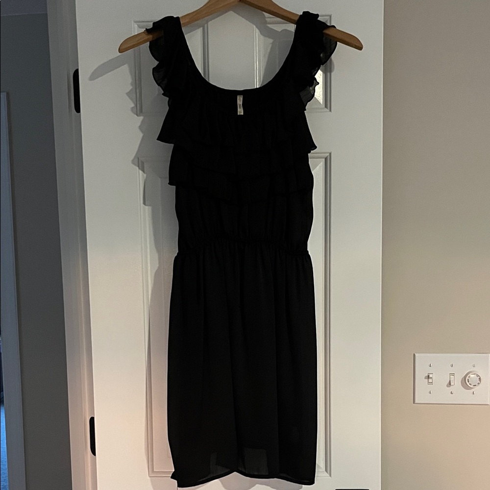 Trac Black Ruffle Mini Dress